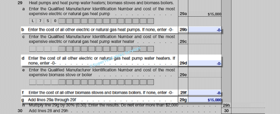 2-2-Put $0 in 29b, 29d and 29f and $15,000 in 29g