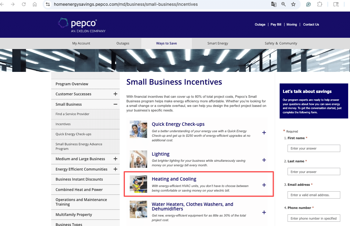 The Pepco Small Business HVAC Incentive Program The Pepco Small Business HVAC Incentive Program